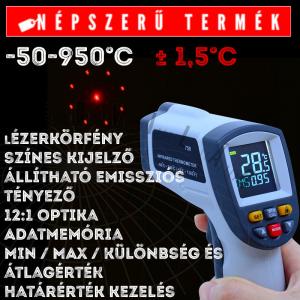 I95 950°C-os infra hőmérő infravörös hőmérő lézeres hőmérő pirométer ipari nagyhőmérsékletű infra hőmérő